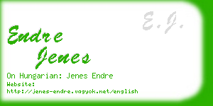 endre jenes business card